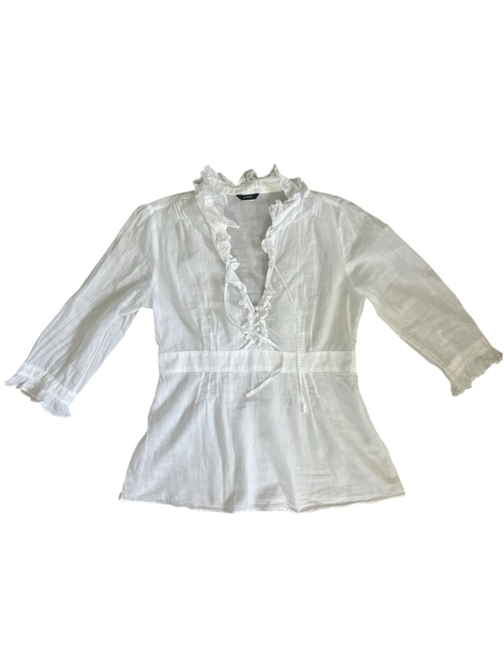 J. Crew Linen Blouse White Size Medium